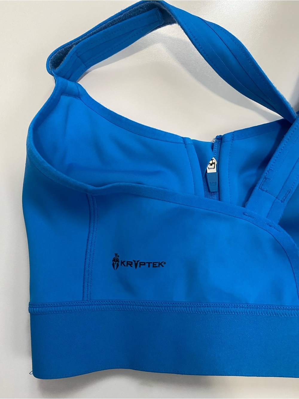 SHEFIT Flex Sports Bra Blue Size 1 Luxe Zip Front Adjustable Stretchy Activewear - Picture 4 of 5